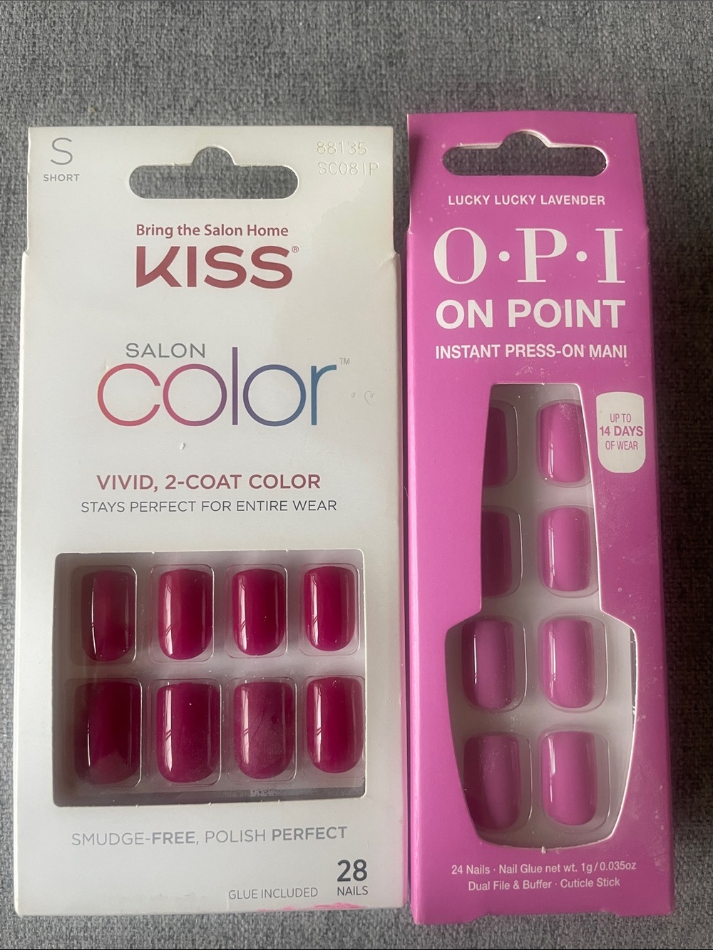 KISS & OPI Pink Press-On Nail Sets - 2-Pack
